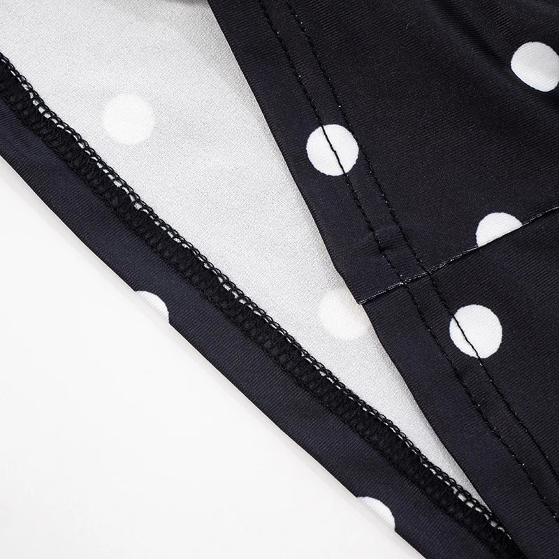 Women's CUTENOVA Polka Dot Set™ Hanging Neck Plunge Tank Top + Slim Long Skirt