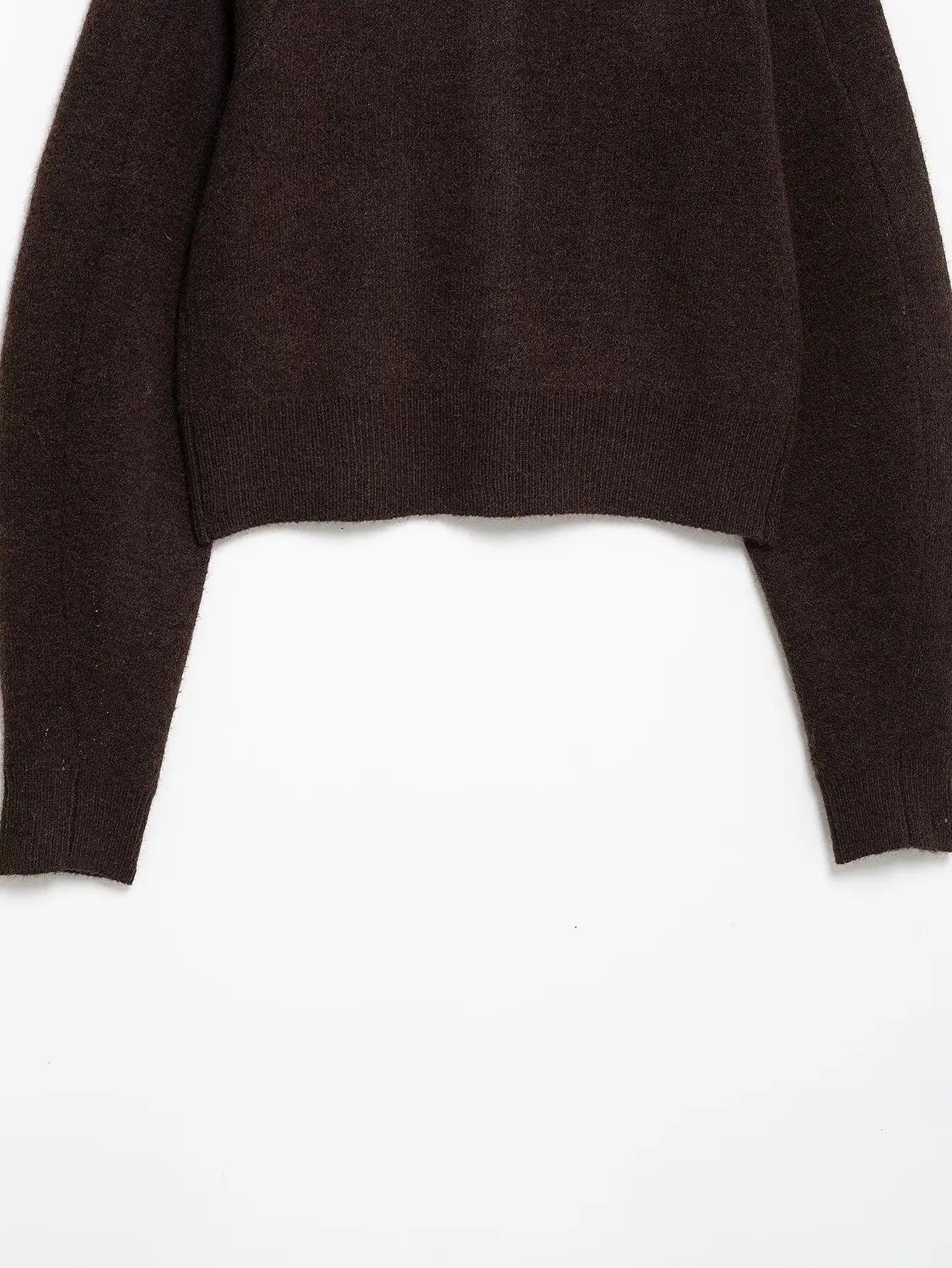 TRAFZA Women's Knitted Brown Suit™ Buttons Pocket Cardigan Sweater and Elastic Waist Slim Mini Skirt
