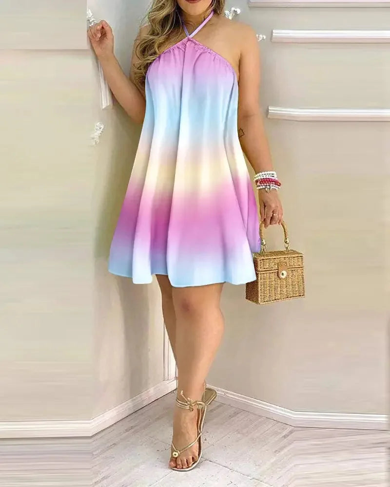 Women's Floral Print Halter Neck Dress™ Backless Halter Dress