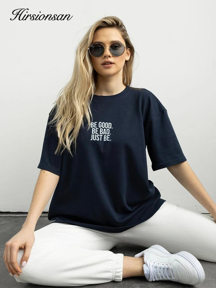 Women's Hirsionsan Simple Loose Letter Printed T-shirt™ Soft Short Sleeve Basic Tees
