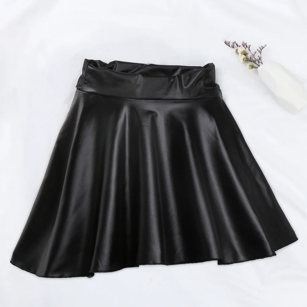 Women's Faux Leather Skirts™ High Waist Elastic Short Skirt