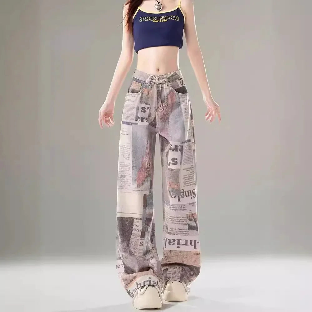 Women's Vintage High-waisted Slimming Jeans™ Straight Wide-leg Slim Fit Pants