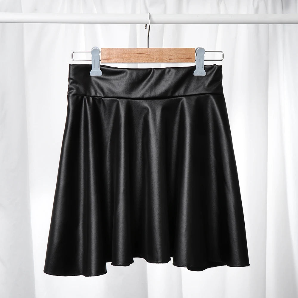 Women's Faux Leather Skirts™ High Waist Elastic Short Skirt