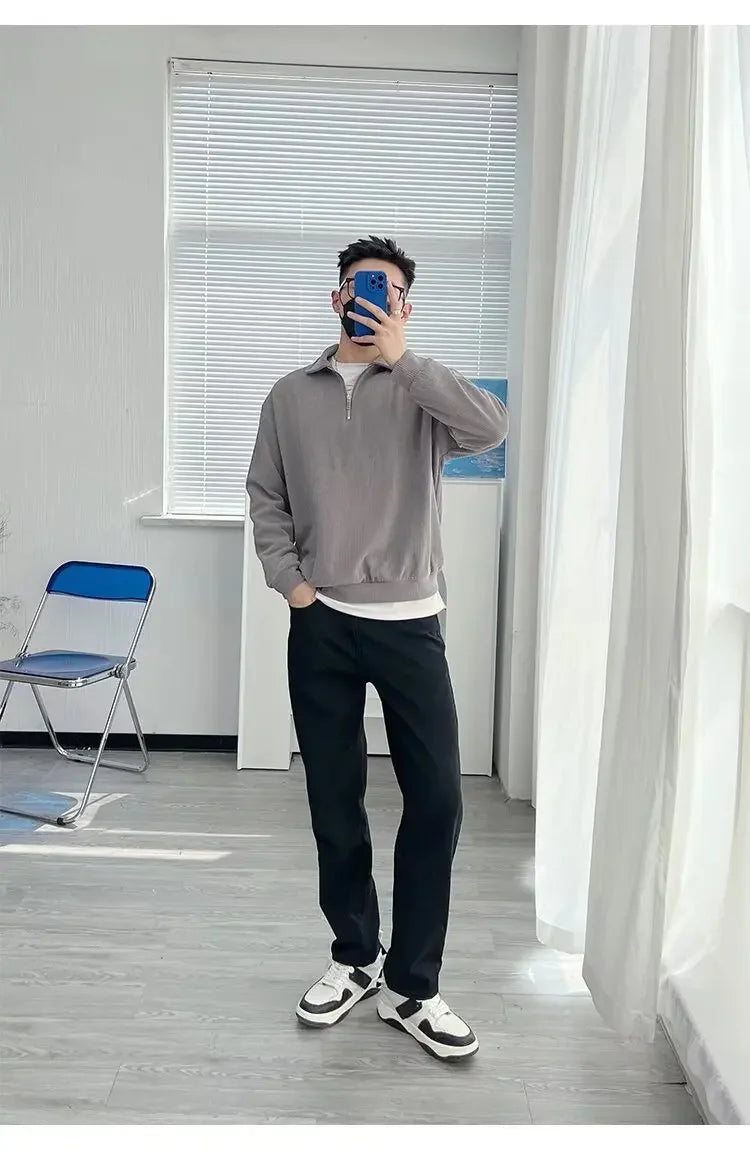 Men's Half-zip Up Sweatshirt™ Vintage Loose Fit Casual Design