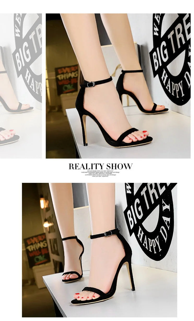 Women's Summer High Heels™ Velvet Surface One-band Ankle Cool Pu High Heels
