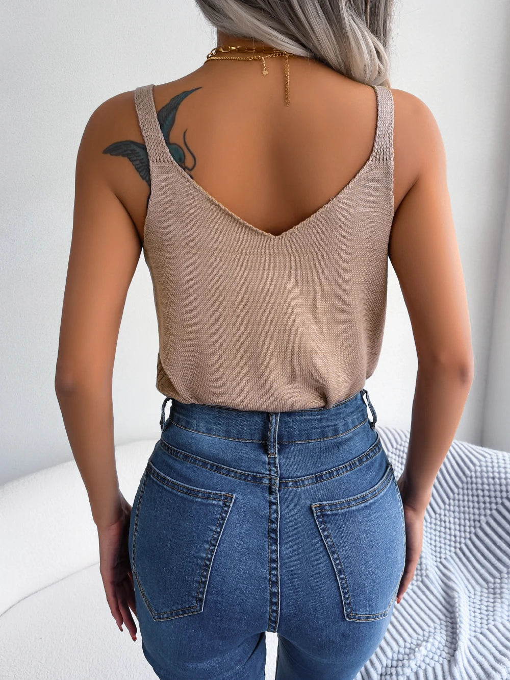 Women's Summer Tops™ Casual Hollow Out V Neck Top Beach Knitwear