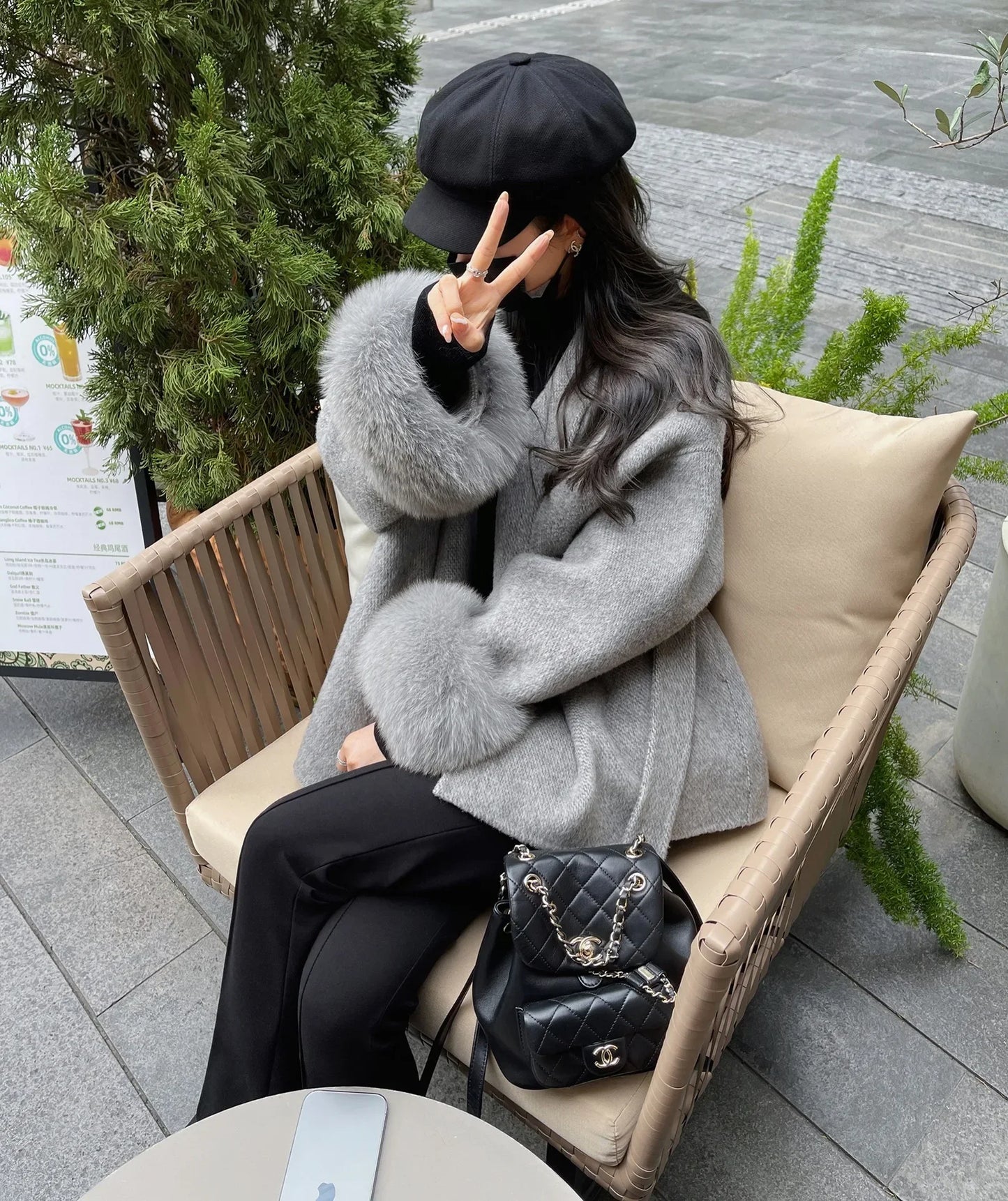 Women's Faux Fox™ Cashmere Short Jacket High End Double-sided Wool Fur Coat