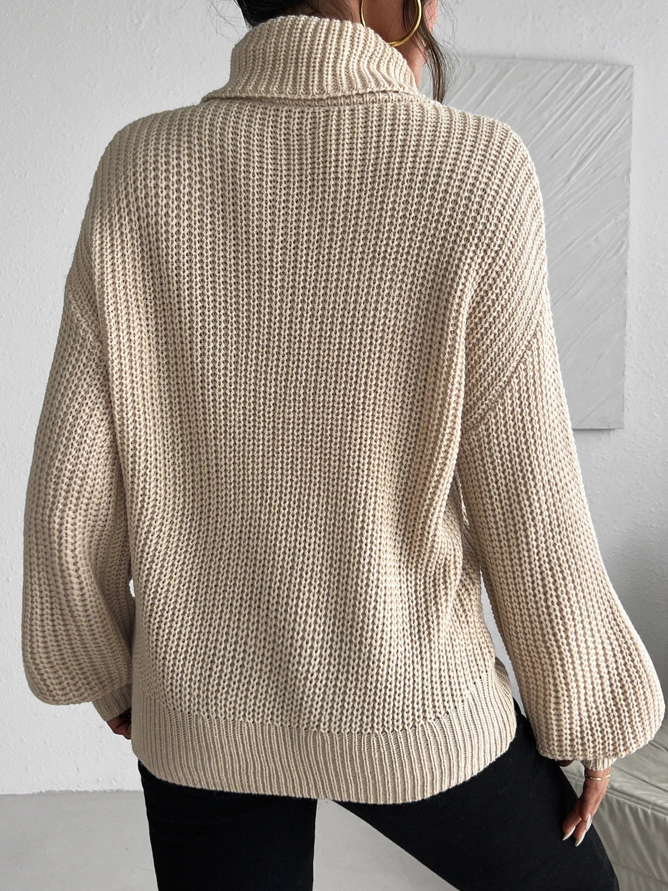 Women's autumn and winter pullover™ high neck long sleeved sweater
