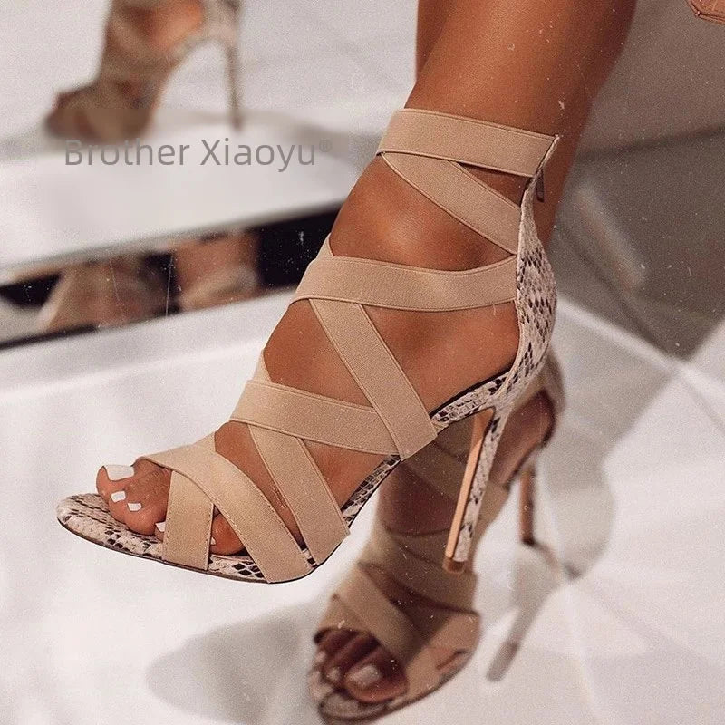 Women's High Heels™ Hollow Mesh Fish Mouth Spaghetti Straps Roman Rubber Sole Heels