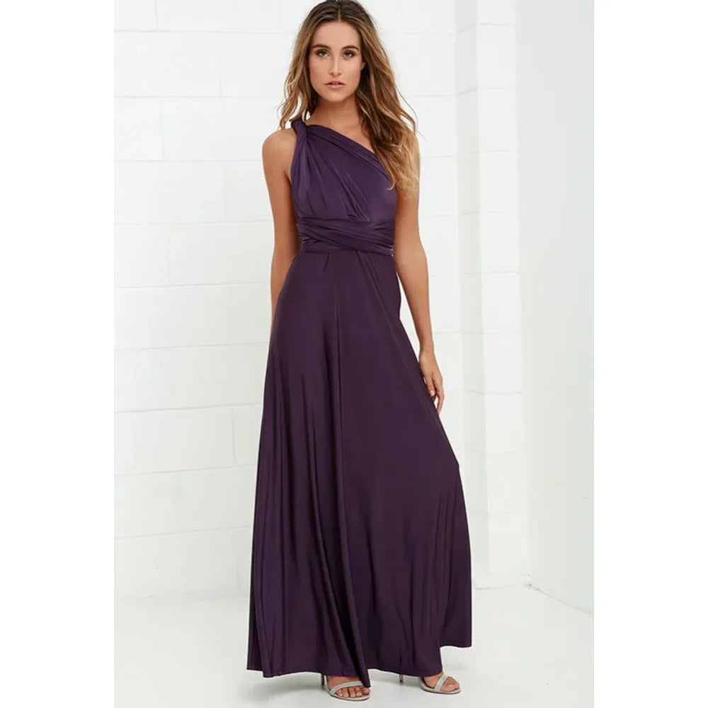 Women's Multi-worn V-neck Long Dress™ Strapped Summer Maxi Dress