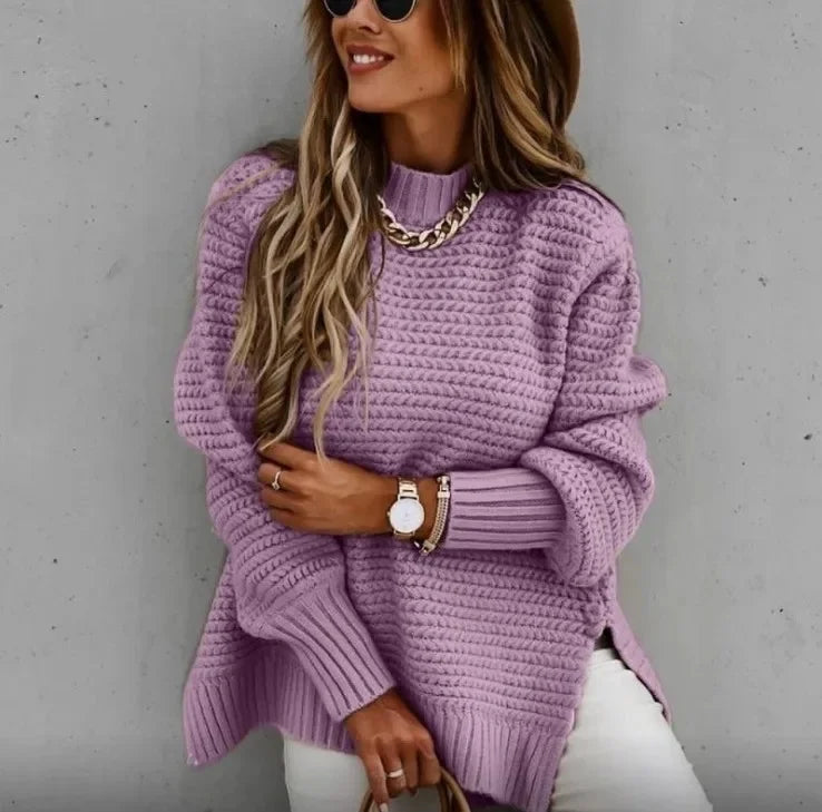 Women's Knitted Pullover ™ Loose Long Sleeve Crew Neck Sweater