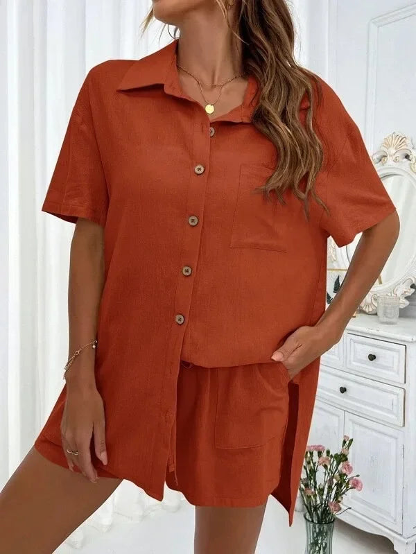 Women's Cotton Shorts Set™ Summer Simple Design Clothes