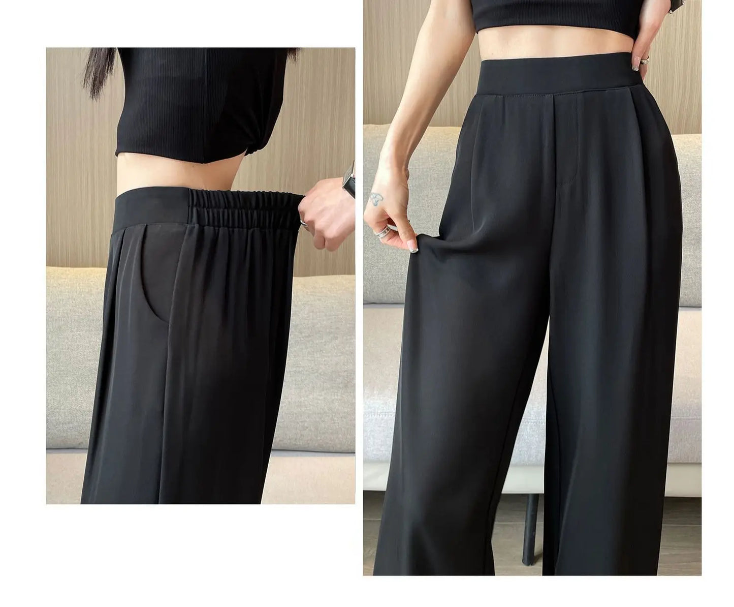 Women's wide leg Trousers™ high waist straight leg loose pants