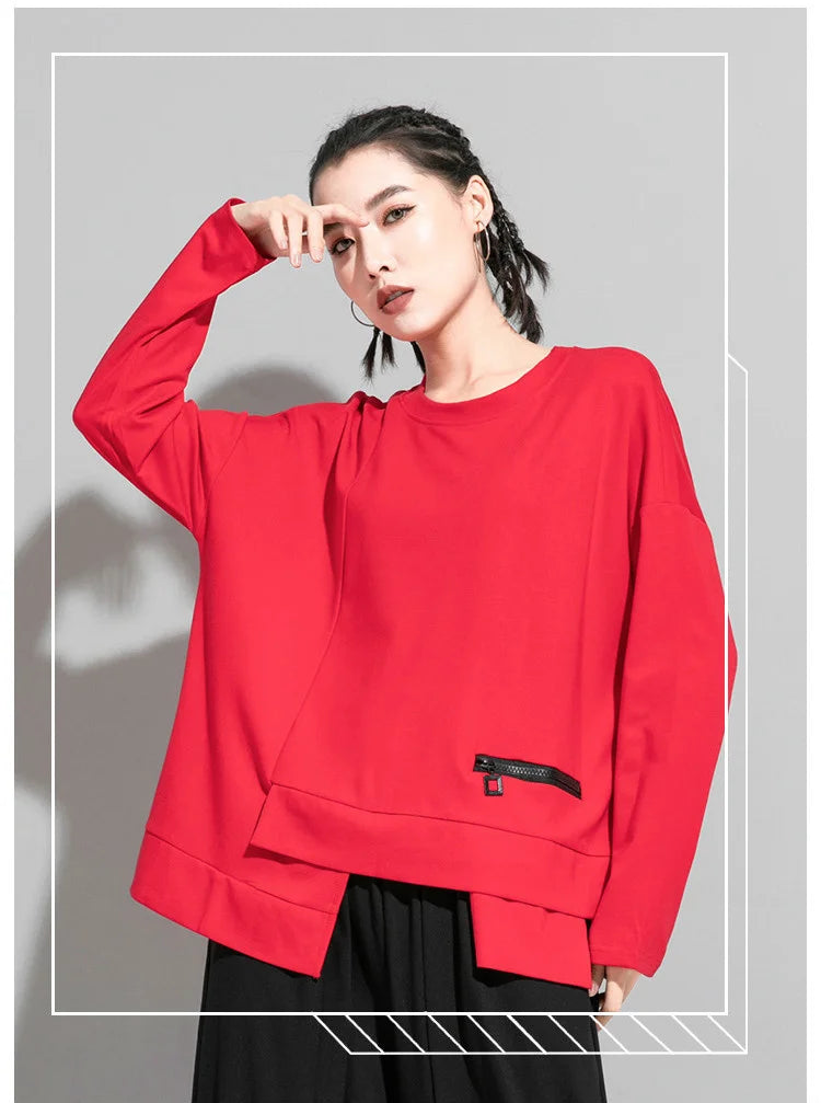 Women's Amax Zipper Design Tops™ Loose Casual Vintage Luxury T-Shirts