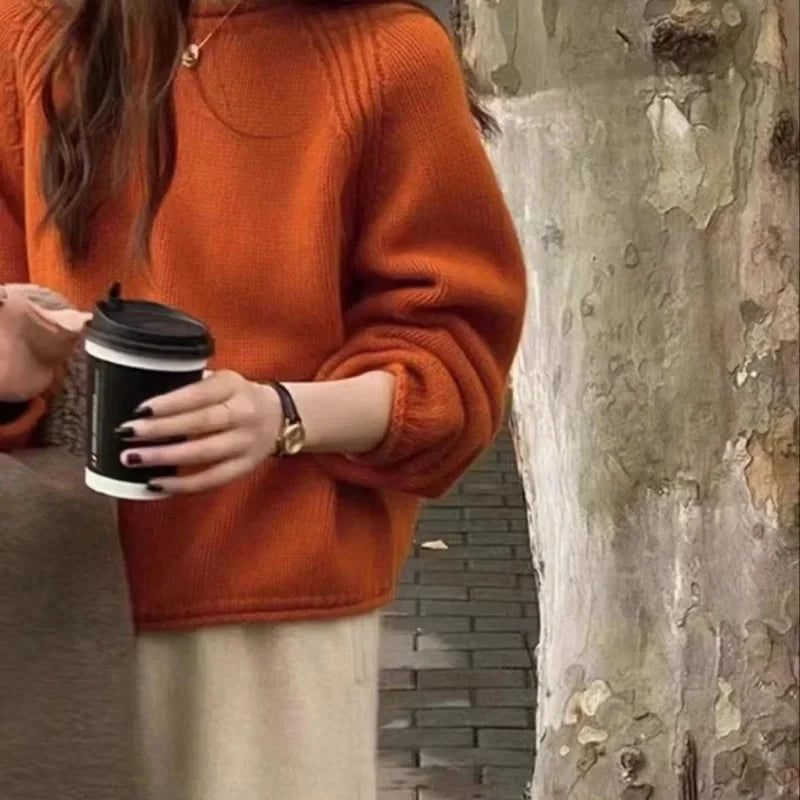 Women's French Style Knitted Sweater™ Loose Fit Overhead Base Layer Tops