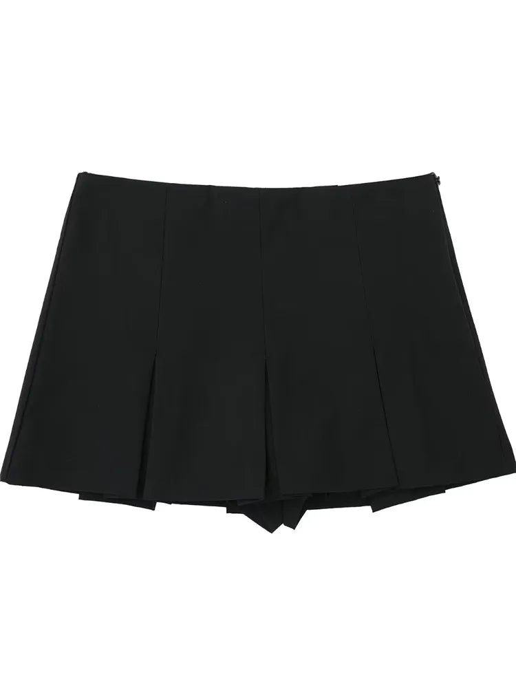 Women's Shorts Skirts™ High Waist Pleated Striped Bermuda Mini Shorts