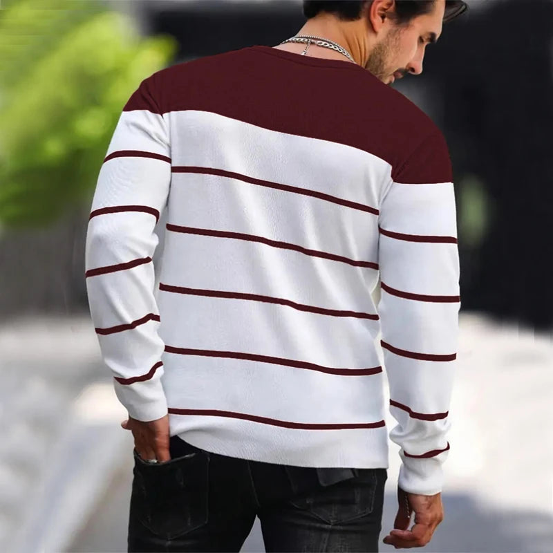 Men's Sweater™ O-neck Cotton Pullover Striped Knitted Sweaters