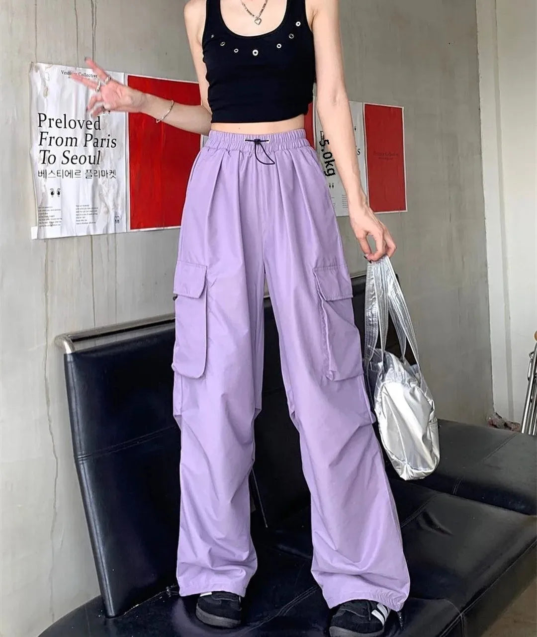 Women's American Vintage Pants™ Loose Fit High Straight Leg Trousers