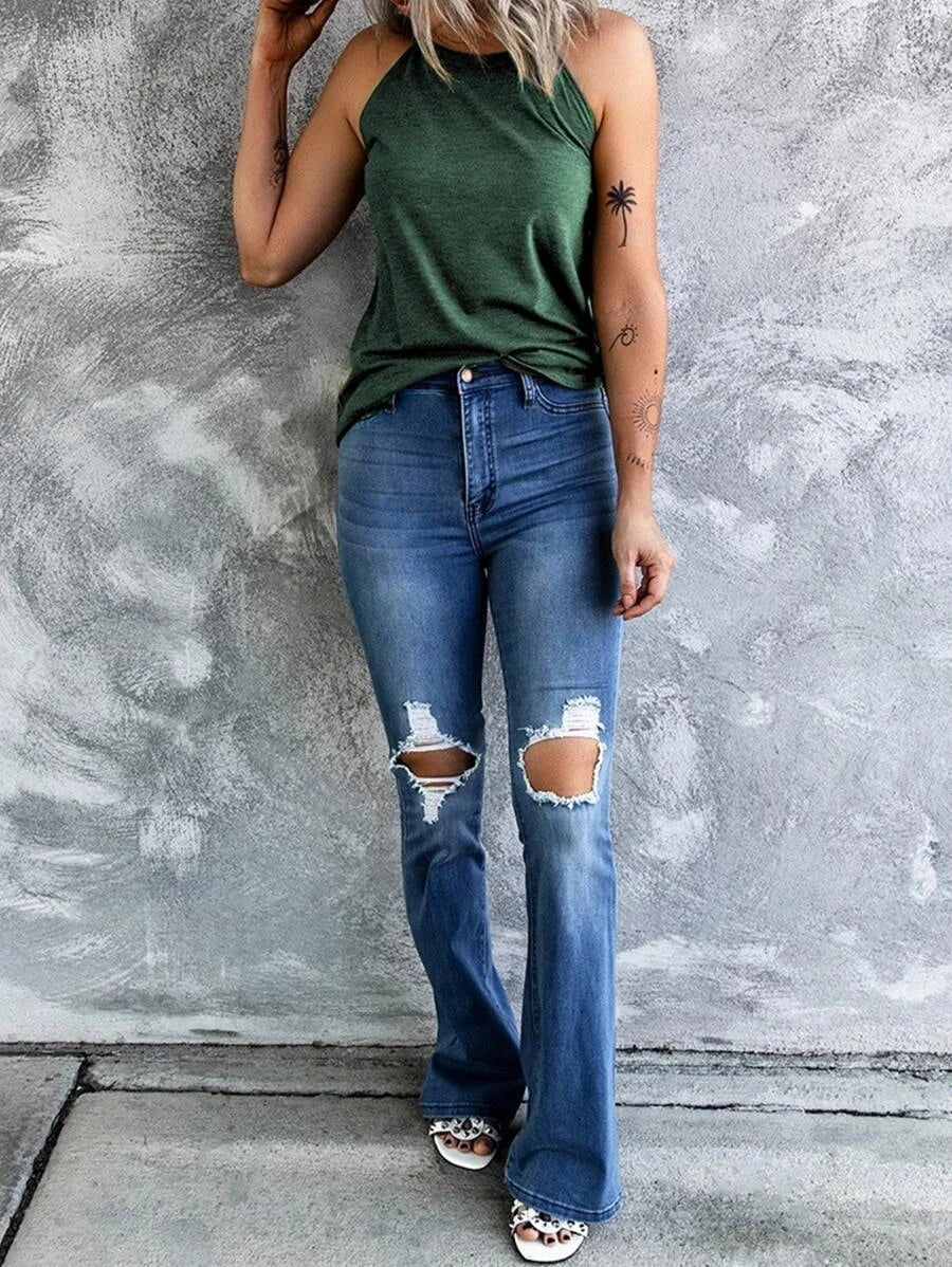 Women's Summer Sleeveless Halter T-Shirts™ Crew Neck Workout Tank Tops