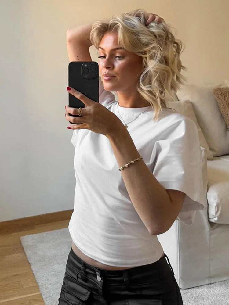 Women's Casual Cropped T-shirt™ 2025 O-neck Corset Summer Short Tee Shirts