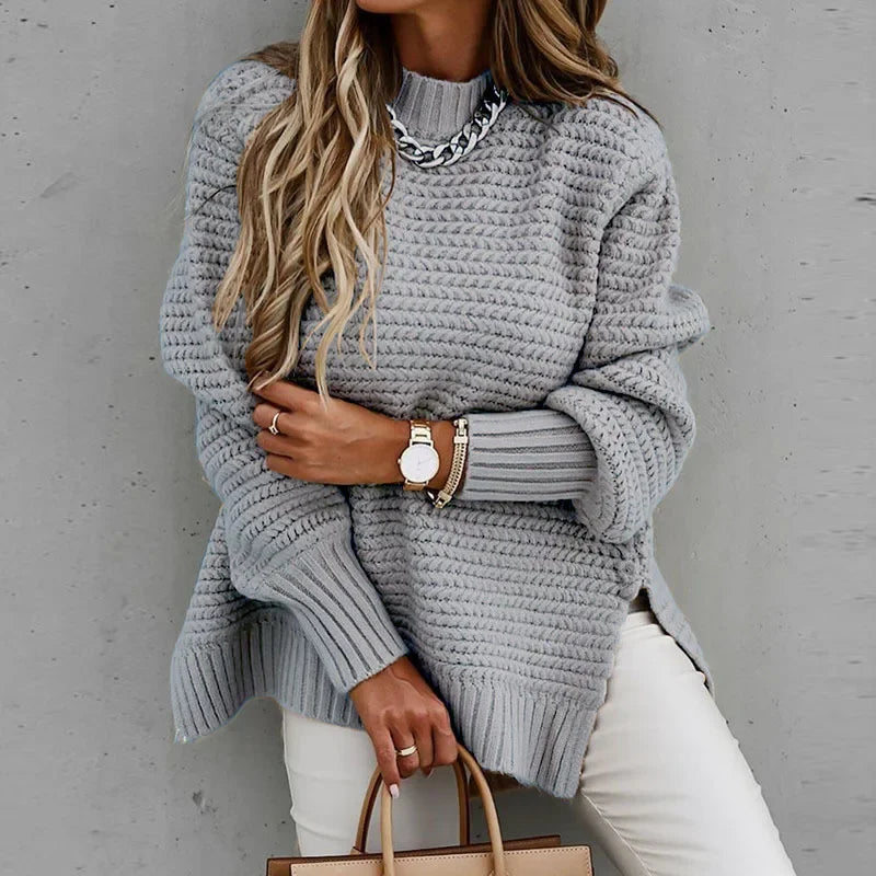 Women's Knitted Pullover ™ Loose Long Sleeve Crew Neck Sweater