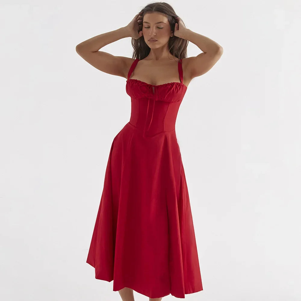Women's Long Dresses™ Elegant Casual Tied Waist-fitted Slimming Sleeveless Side Slit Dress