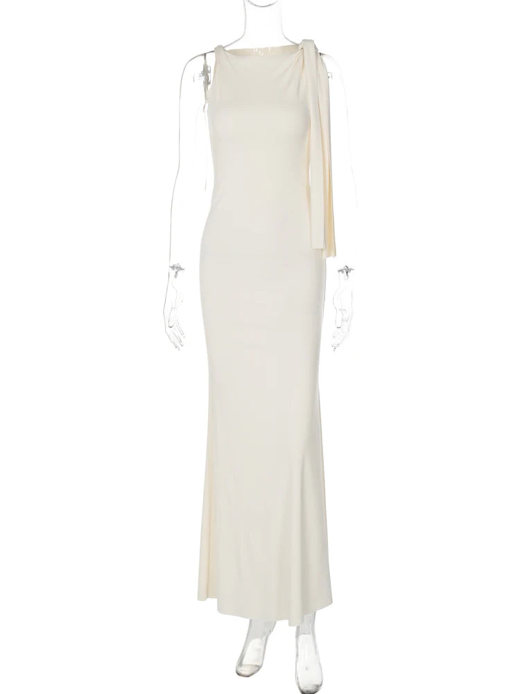 Women's Solid O Neck Sleeveless Patchwork Dress™ Bodycon Maxi Prom Summer Dress
