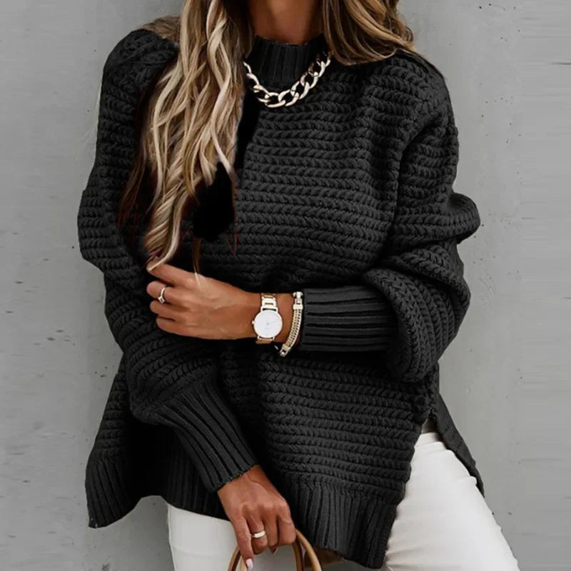 Women's Knitted Pullover ™ Loose Long Sleeve Crew Neck Sweater