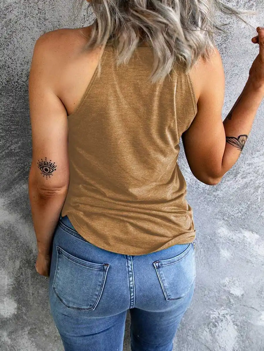 Women's Summer Sleeveless Halter T-Shirts™ Crew Neck Workout Tank Tops