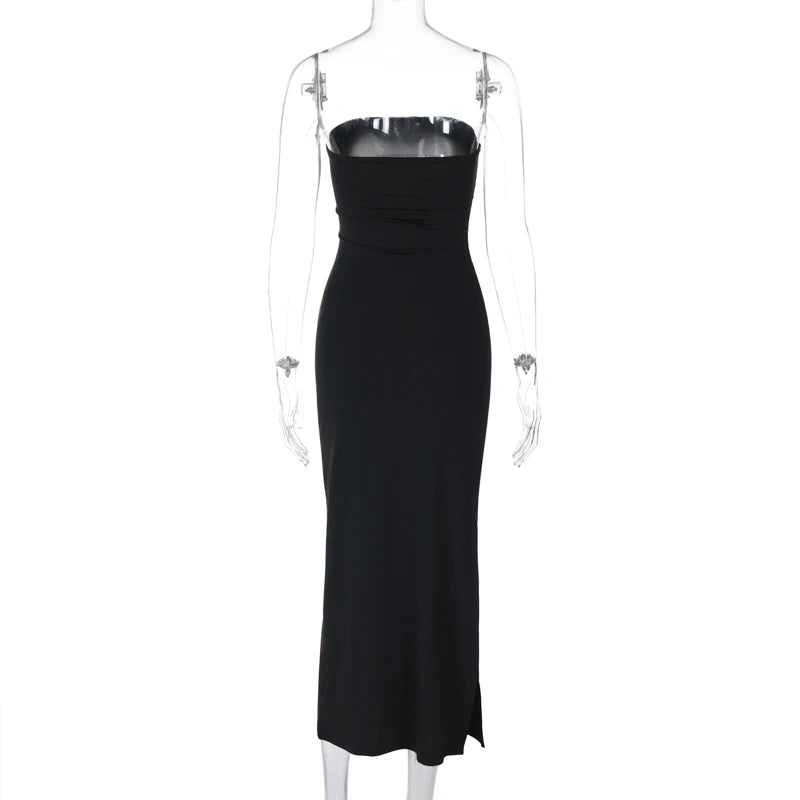 Women's Black Strapless Long Dress™ Bodycon Maxi Prom Dress