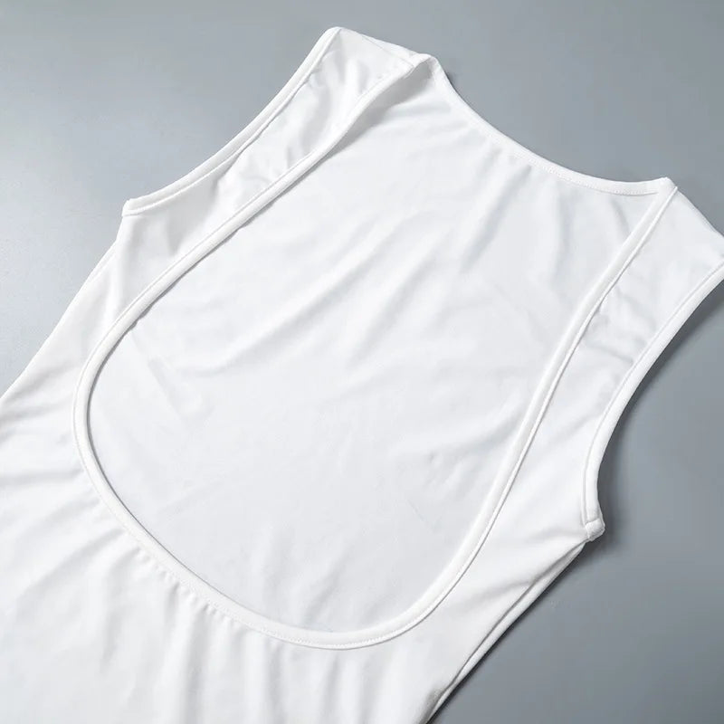 Women's Sleeveless Backless Slim Fit Mini Dress™ Round Collar A-line Ruffle Edge Short Dresses