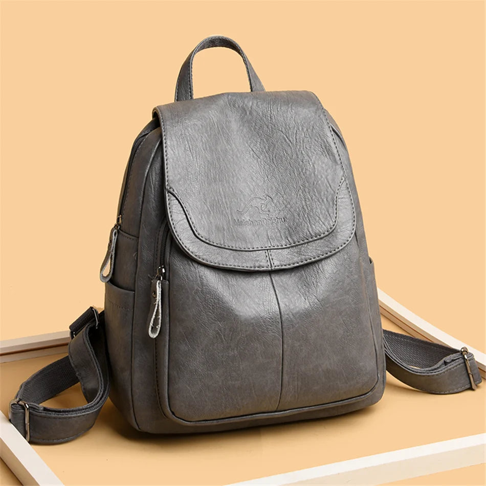 Women's Rucksack Large Capacity Backpack™ PU Leather Vintage Backpack