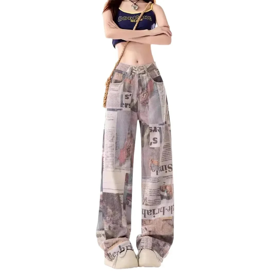 Women's Vintage High-waisted Slimming Jeans™ Straight Wide-leg Slim Fit Pants