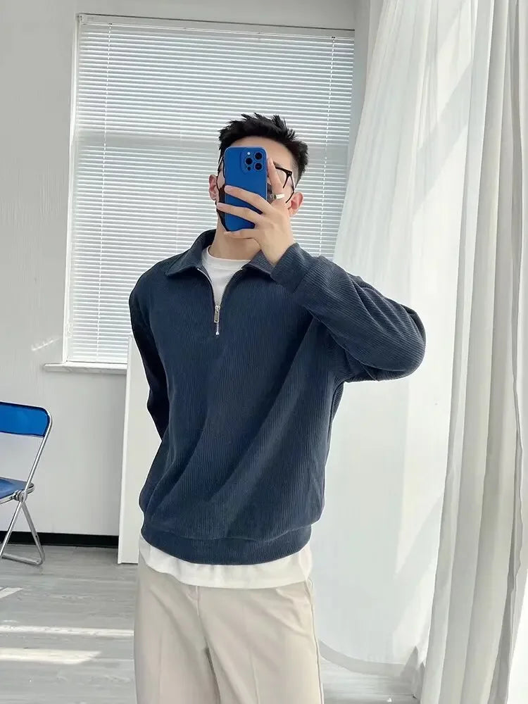 Men's Half-zip Up Sweatshirt™ Vintage Loose Fit Casual Design