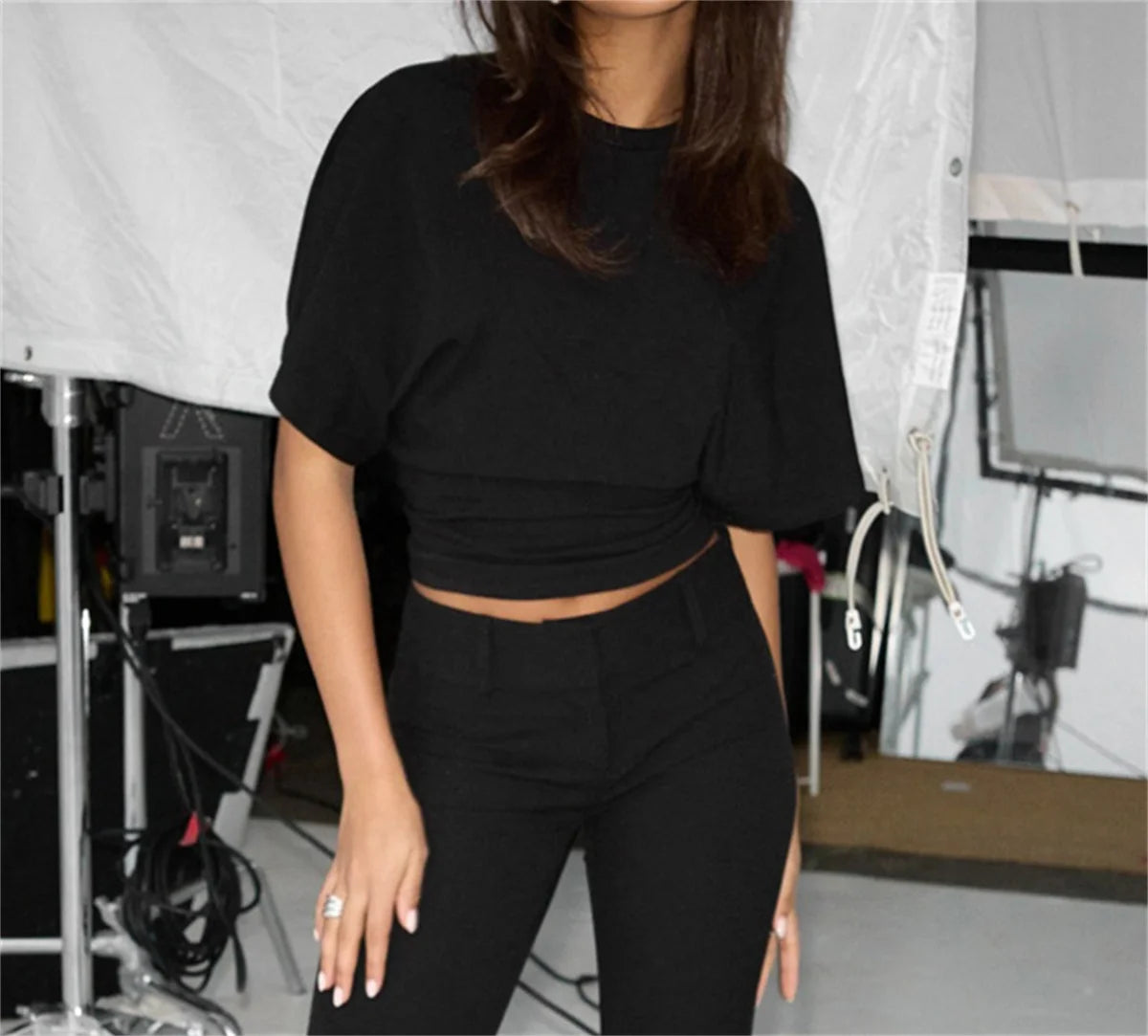 Women's Crop T-shirt™ O-neck Y2K Slim Design Tees