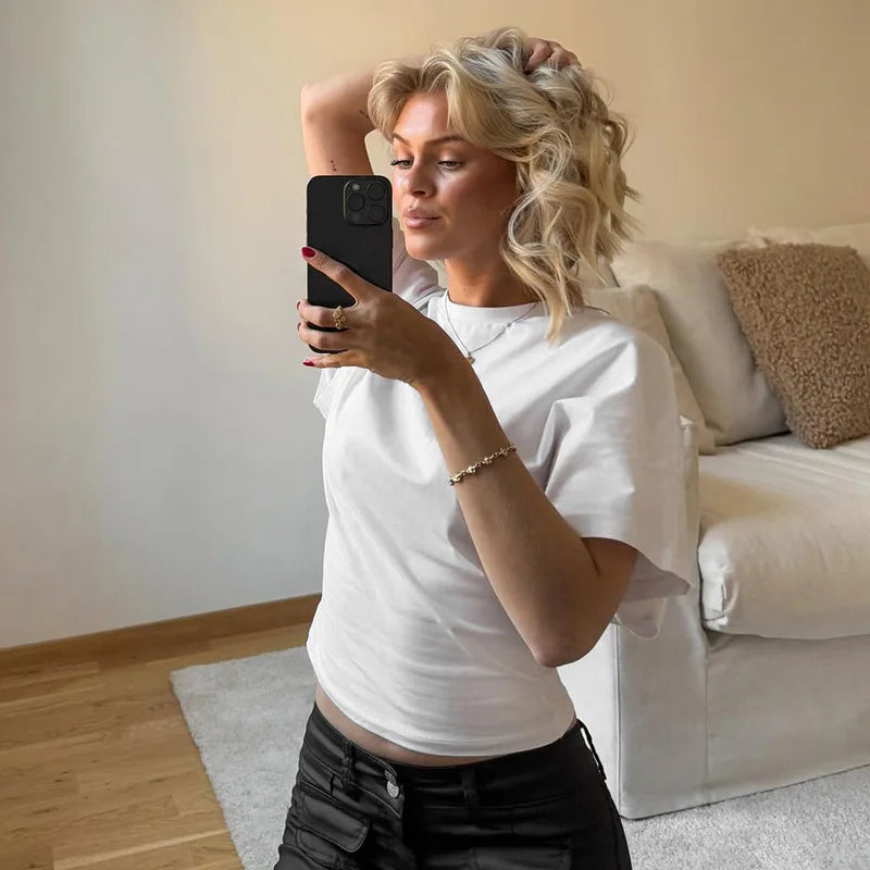 Women's Casual Cropped T-shirt™ 2025 O-neck Corset Summer Short Tee Shirts