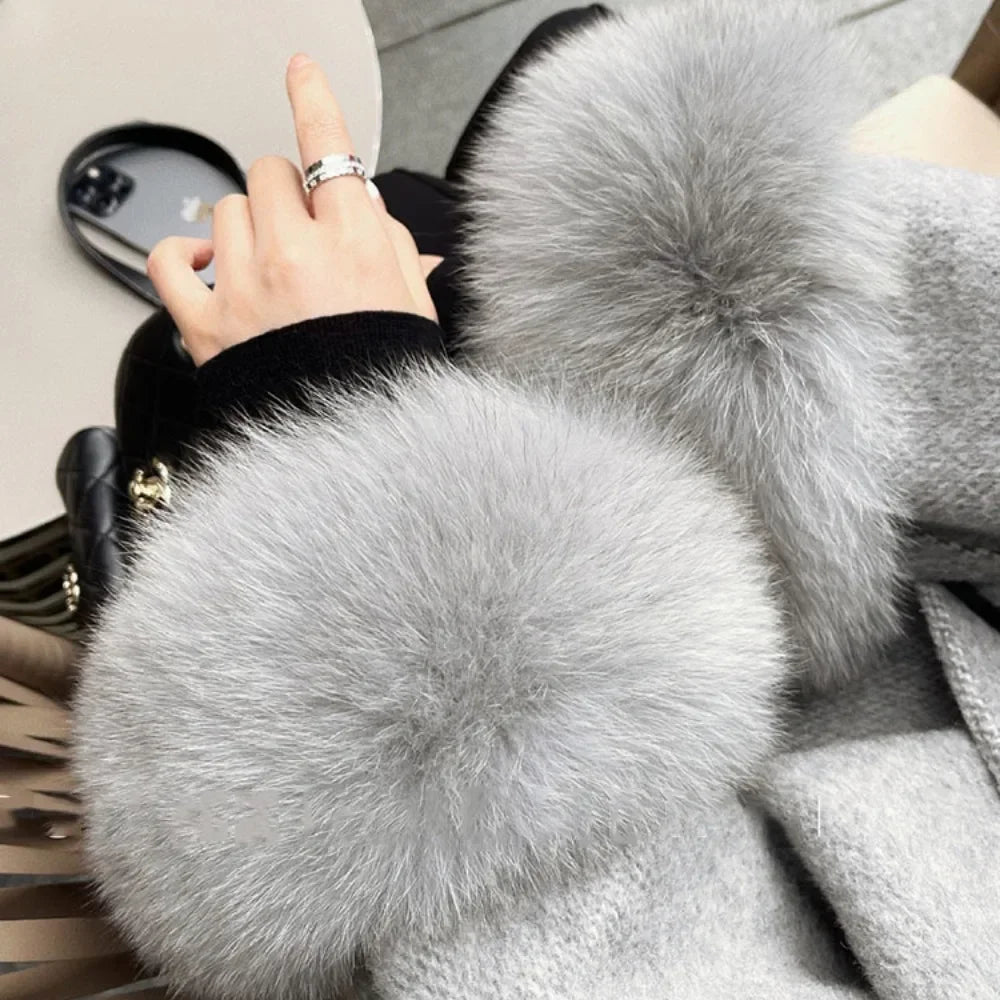 Women's Faux Fox™ Cashmere Short Jacket High End Double-sided Wool Fur Coat