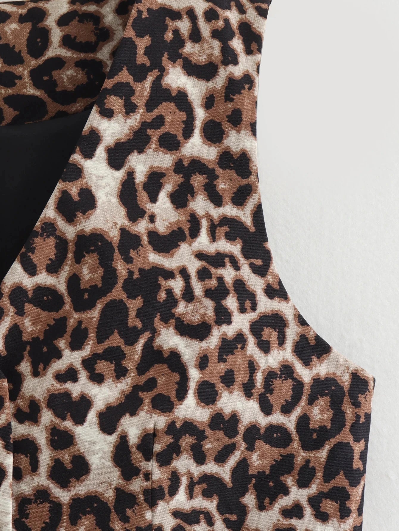 Women's Leopard Summer Jacket™ V-Neck Single-breasted Cropped Sleeveless Jacket