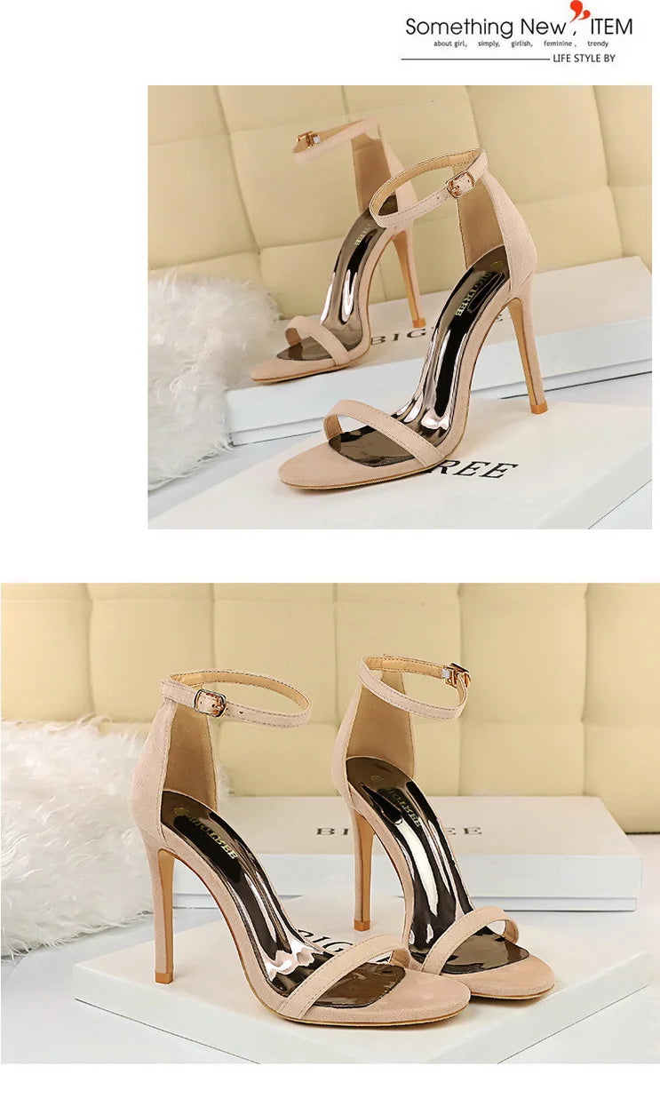 Women's Summer High Heels™ Velvet Surface One-band Ankle Cool Pu High Heels