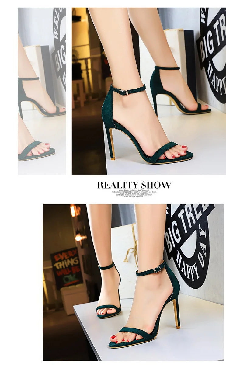 Women's Summer High Heels™ Velvet Surface One-band Ankle Cool Pu High Heels