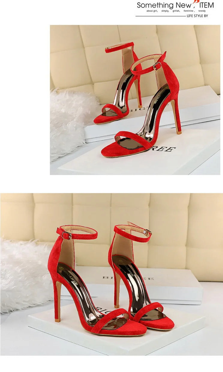 Women's Summer High Heels™ Velvet Surface One-band Ankle Cool Pu High Heels