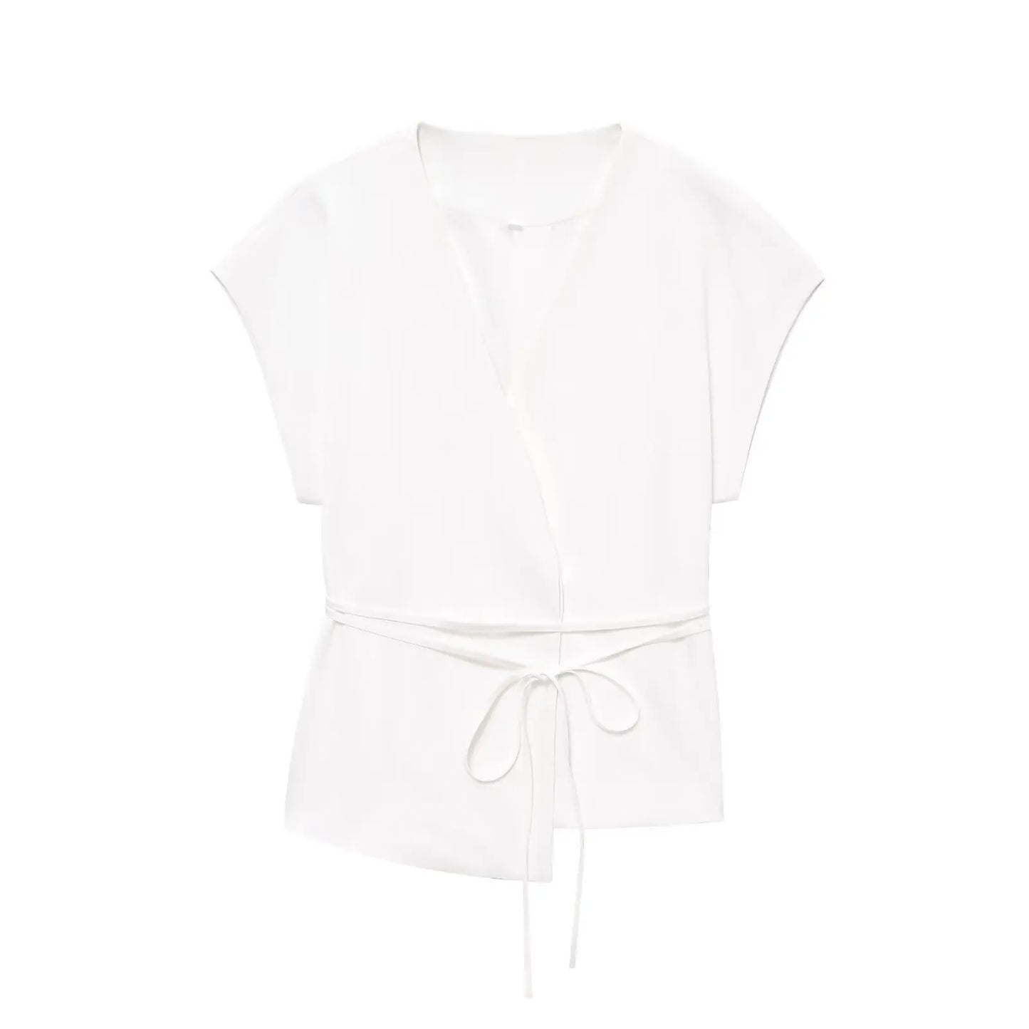 Women's TFMLN Suits™ Sleeveless V-Neck Top With Belt + Straight Pants Set