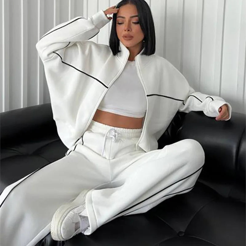 Women's Suit™ 2 Piece Outfits Long Sleeve Zip Up Jacket Jogger Sweatpants Tracksuit