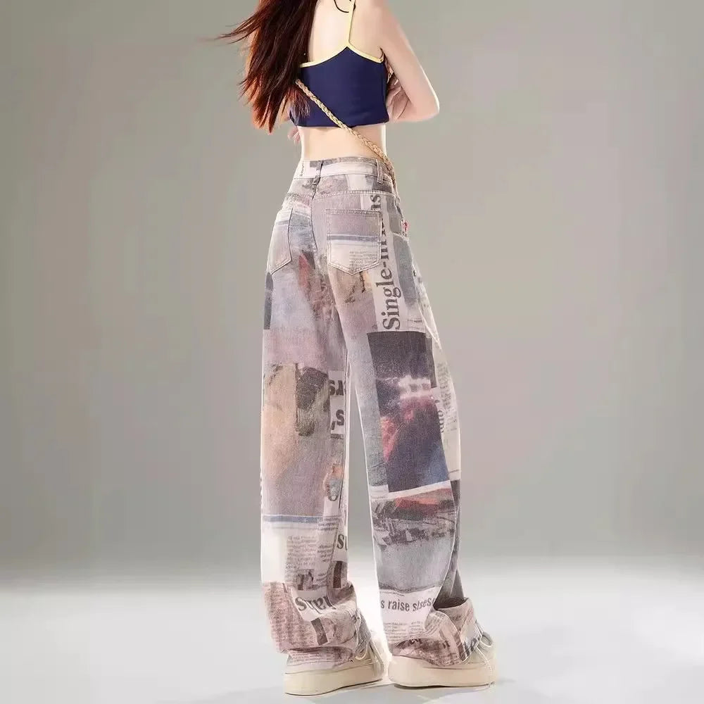 Women's Vintage High-waisted Slimming Jeans™ Straight Wide-leg Slim Fit Pants