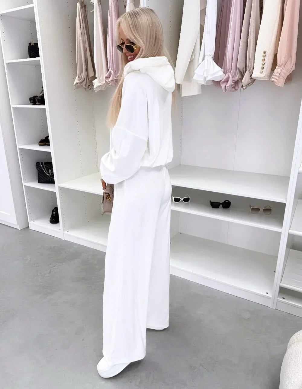 Women's Casual Outfit™ Zipper Hooded Cardigan + Wide Leg Pants Two Piece Set