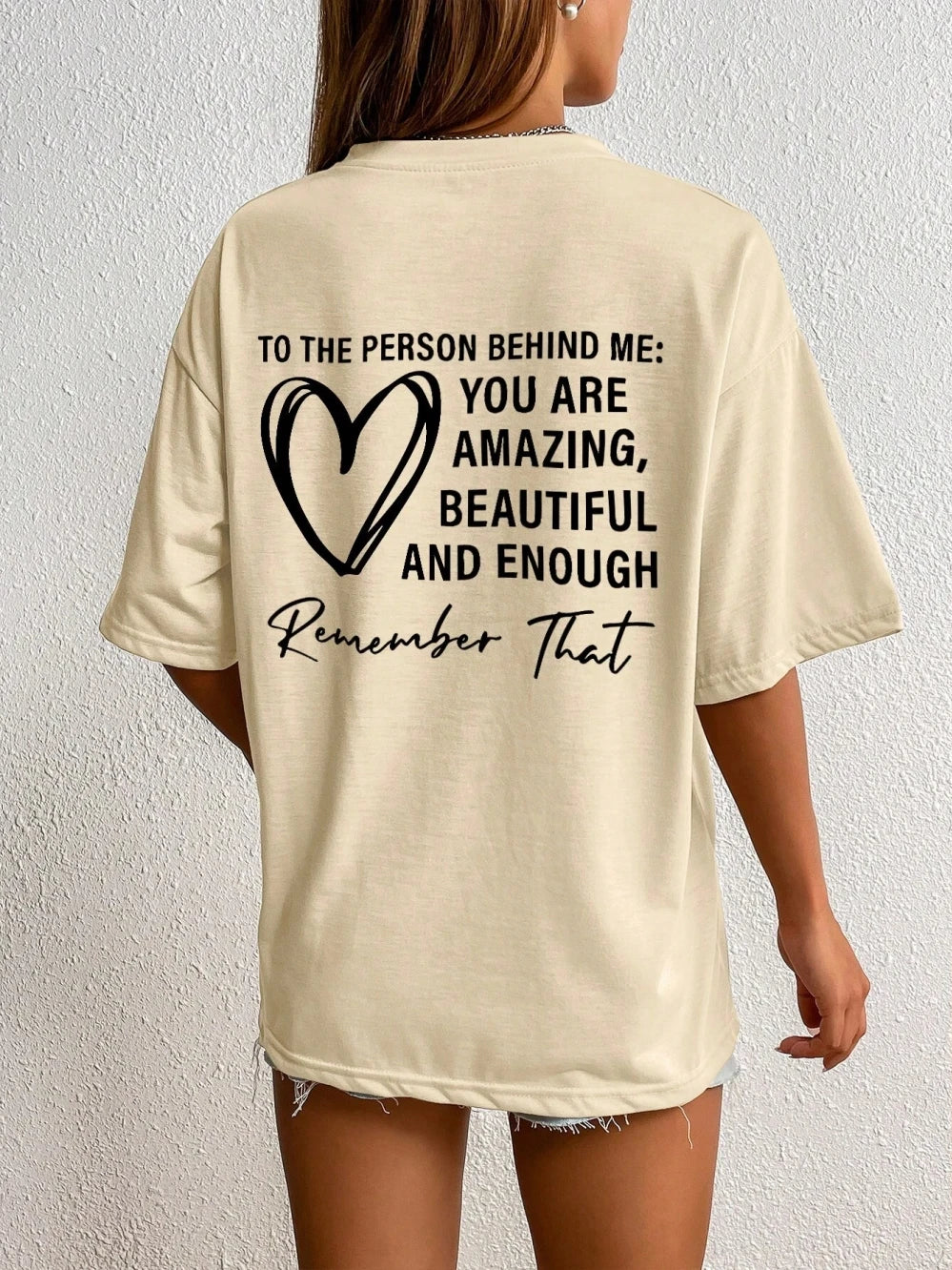 Women's Letter Printed T-shirts™ Short Sleeve Oversized Cotton T-shirt