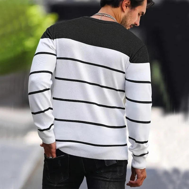 Men's Sweater™ O-neck Cotton Pullover Striped Knitted Sweaters