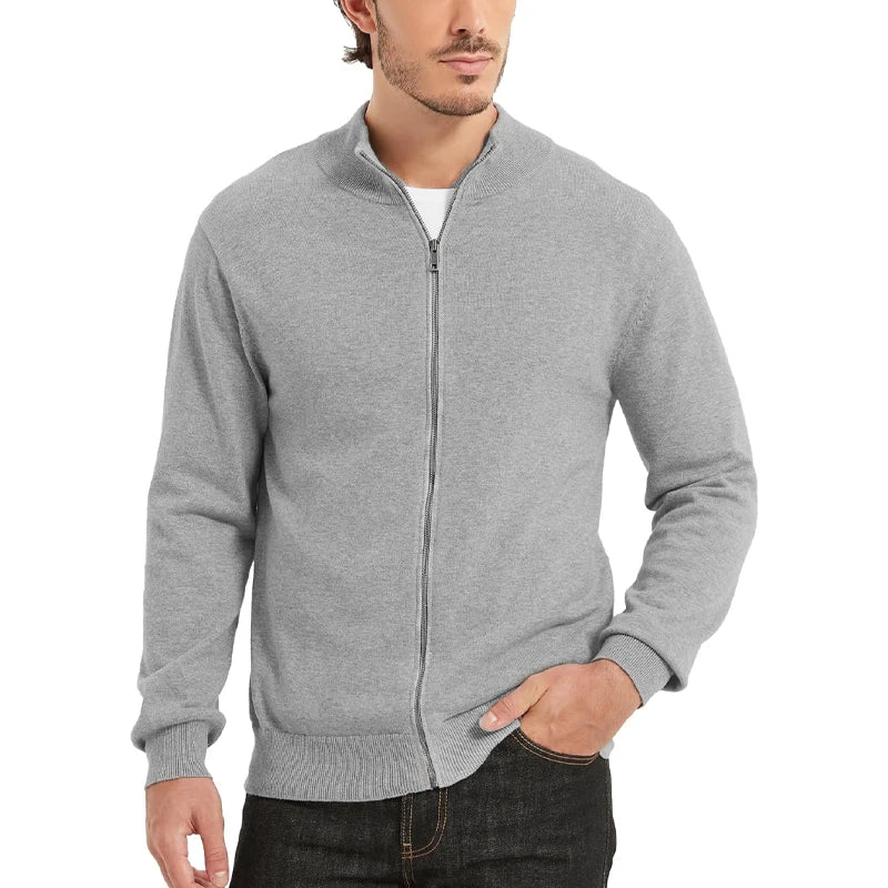 Men's Full Zip Up Sweater™ Stand Collar Lightweight Knitted Cardigan