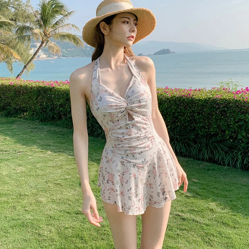 Women's Hanging Neck Sweet Dress™ High Waist Summer Dress