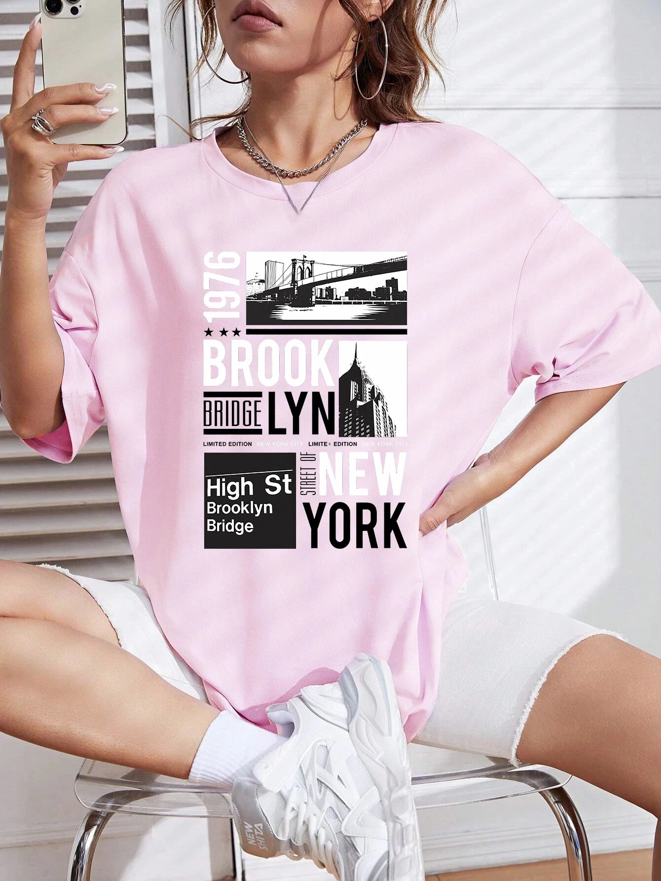 New York Brooklyn 1976 Printing Women's T-Shirt™ Short Sleeve Basic All-Match T-shirts